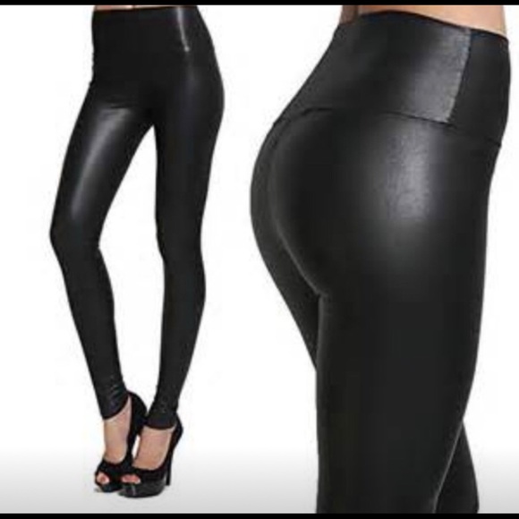High waist faux leather pants - Picture 6 of 8